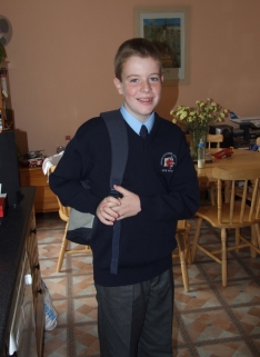 E's first day in secondary school